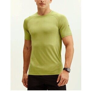Fabletics Shirt Mens M Yellow The Training Day Tee Perforated Gym Athletic Run